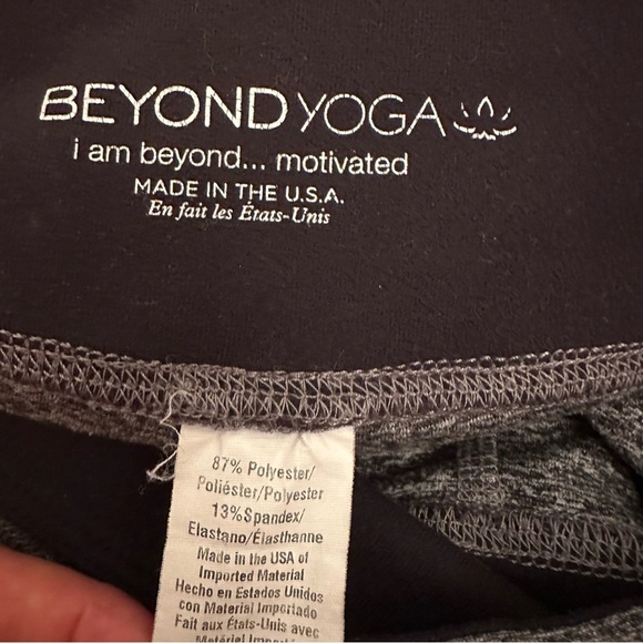 Beyond Yoga Crop Legging Side Lattice Gray Black Spacedye Sz S Lace Up Hem (c5) - Picture 10 of 10